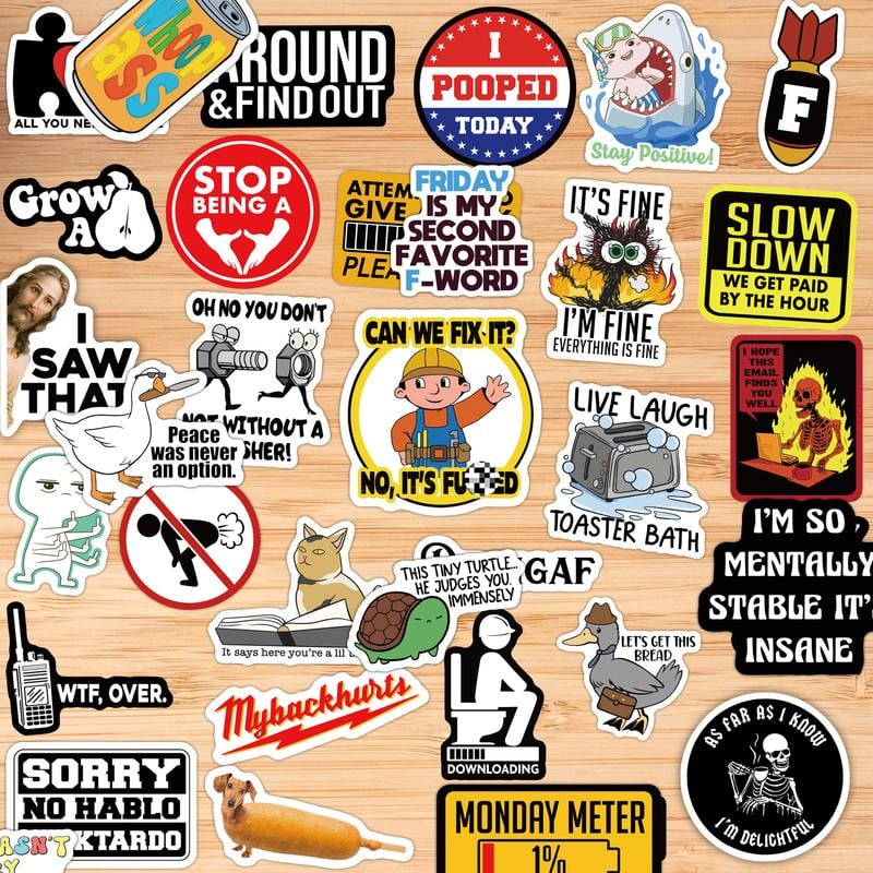 150 funny stickers for adults   .Suitable for bumpers. safety helmets. water bottles. colleagues. computers