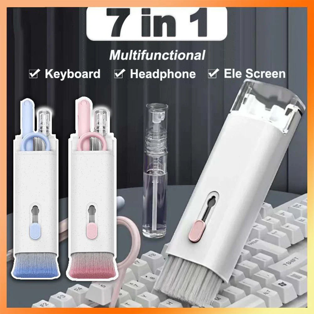 7-In-1 Cleaner Kit Computer Keyboard Clean Brush Bluetooth Earphone Cleaning Pen Keycap Puller Phone Screen Laptop Cleaner Tools