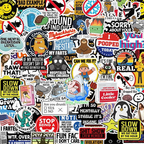 150 funny stickers for adults   .Suitable for bumpers. safety helmets. water bottles. colleagues. computers