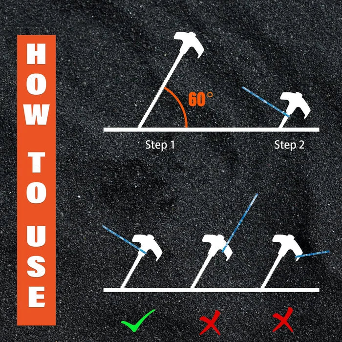 8 Screw in Tent Stakes - Ground Anchors Screw in