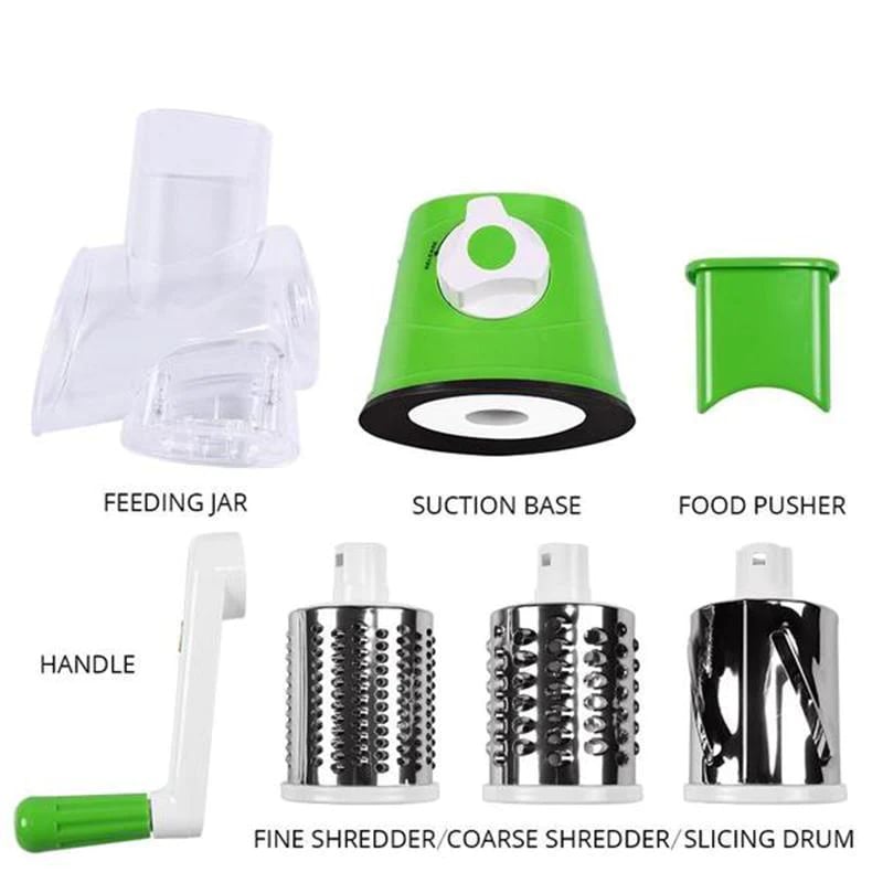 🔥Last Day Promotion 40% OFF🔥3 in 1 Rotary Cheese Grater Vegetable Slicer