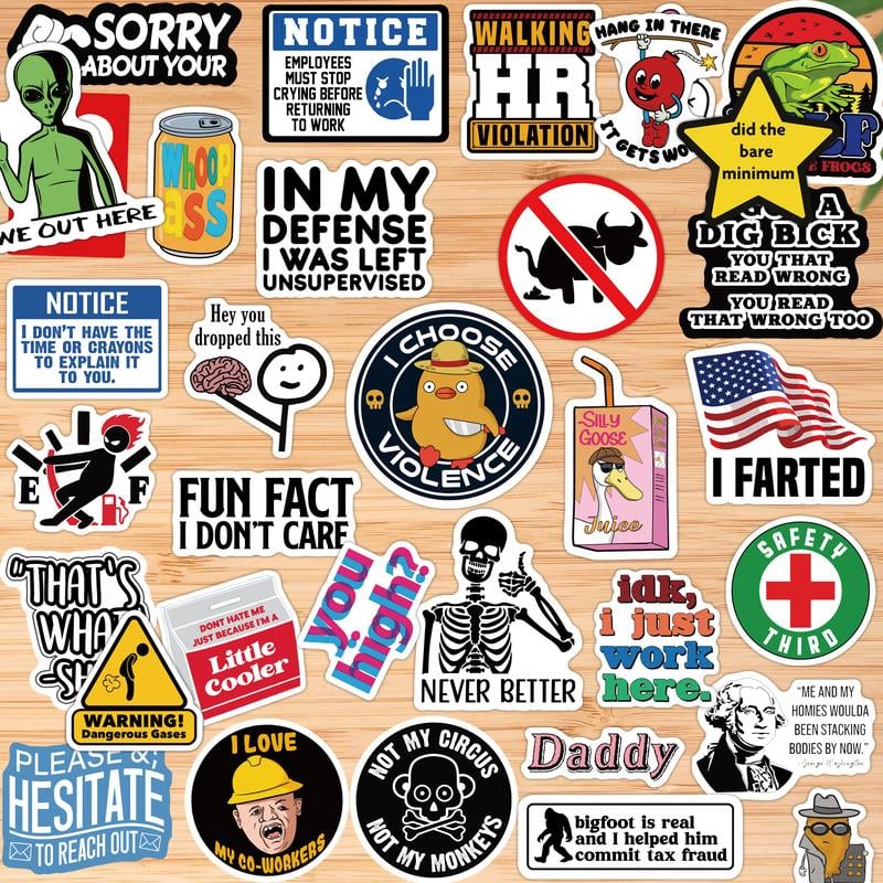 150 funny stickers for adults   .Suitable for bumpers. safety helmets. water bottles. colleagues. computers